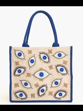 America & Beyond "Shining Eyes" Embellished Tote Bag